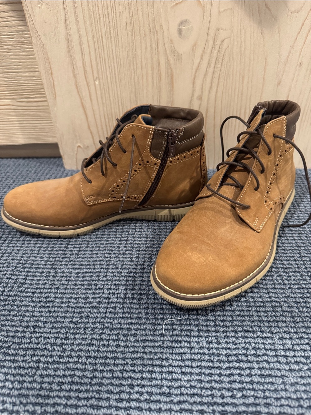 Boys Johnston & Murphy Tan Suede Lace-Up Ankle Boots
